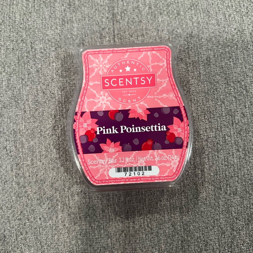 Scentsy pink poinsettia wax bar